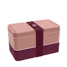 Charger l&#39;image dans la galerie, Pack déjeuner - Gourde housse rouge vin - Lunchbox GJ Candy

