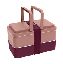 Charger l&#39;image dans la galerie, Pack déjeuner - Gourde housse rouge vin - Lunchbox GJ Candy

